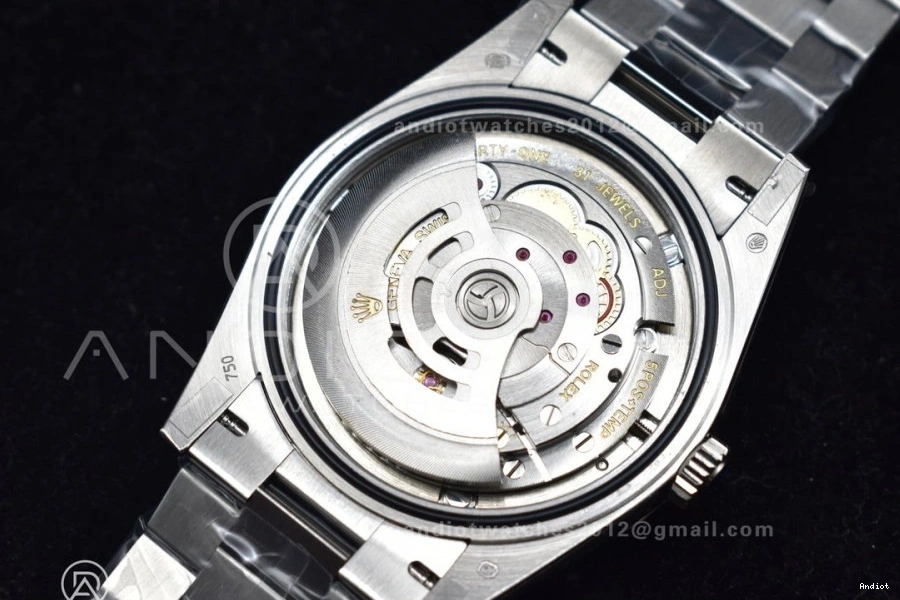 40 V2 Roman GMF SS Bracelet Steel Iced DayDate President On Dial Markers Blue A3255 904L 0309